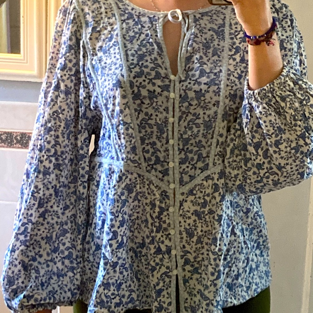 Paisley Peasant Top